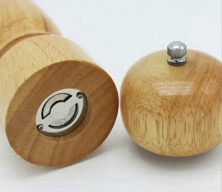 
6 Inch High Quality Wholesale Manual Original Wood Salt And Pepper Mill Grinder Set 
