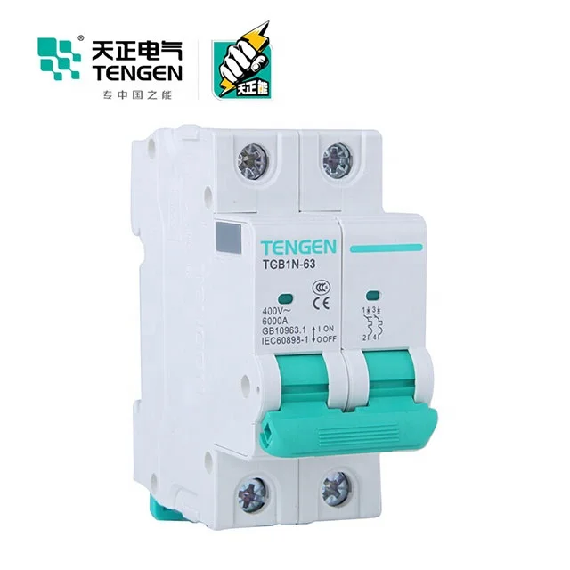 TENGEN Brand TGB1N-63 3P Miniature MCB Switch 24v 16 Amp RCCB Circuit Breaker