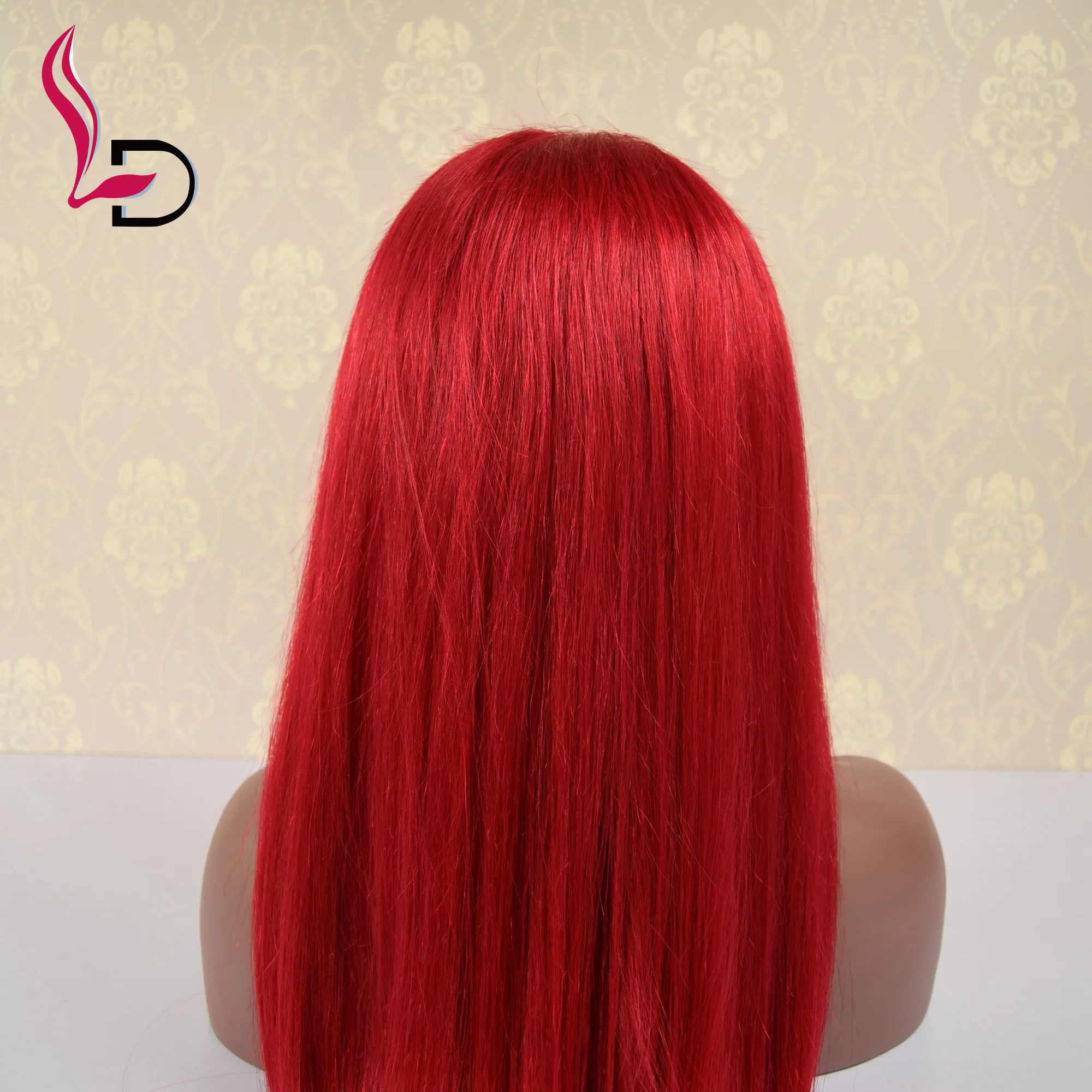 hot selling factory wholesale hairstyle red color straight 28 inch human hair full lace wig with baby hair