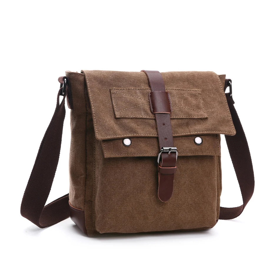 Korean style vintage crossbody sling satchel men canvas shoulder messenger bag