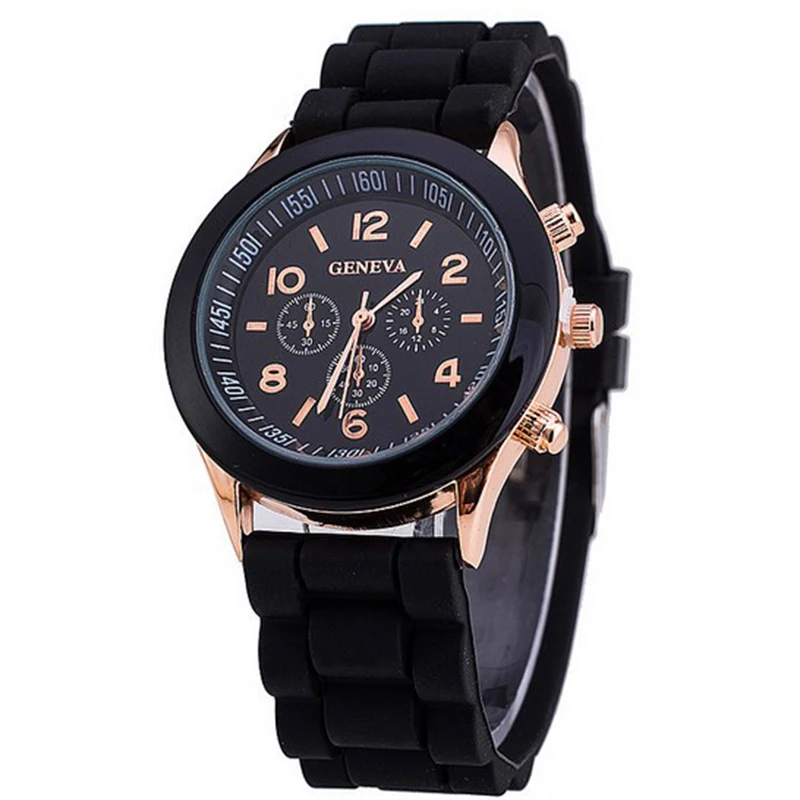 Unisex Geneva Silicone Jelly Gel Quartz Analog Sport Wrist geneva Watch