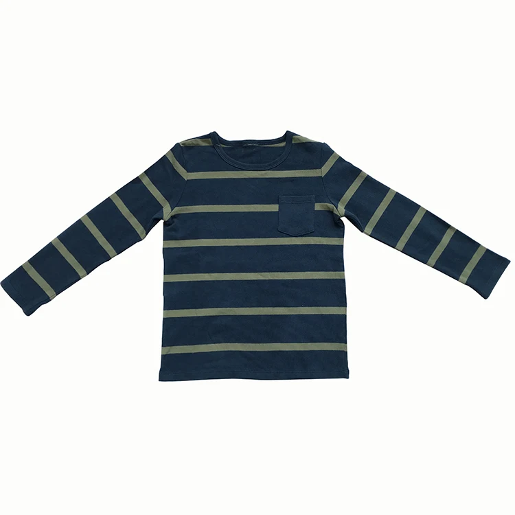 Новые осенне-зимние хлопковые футболки с длинными рукавами для мальчиков с накладным карманом