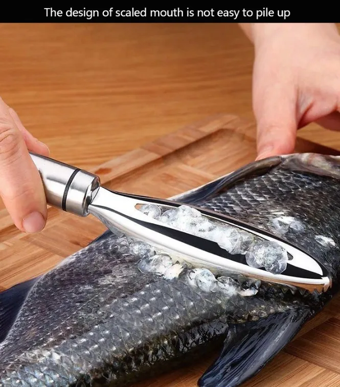 304 Stainless Steel Fish Scale Remover Scraper Cleaner Scaler Kitchenware Peelers