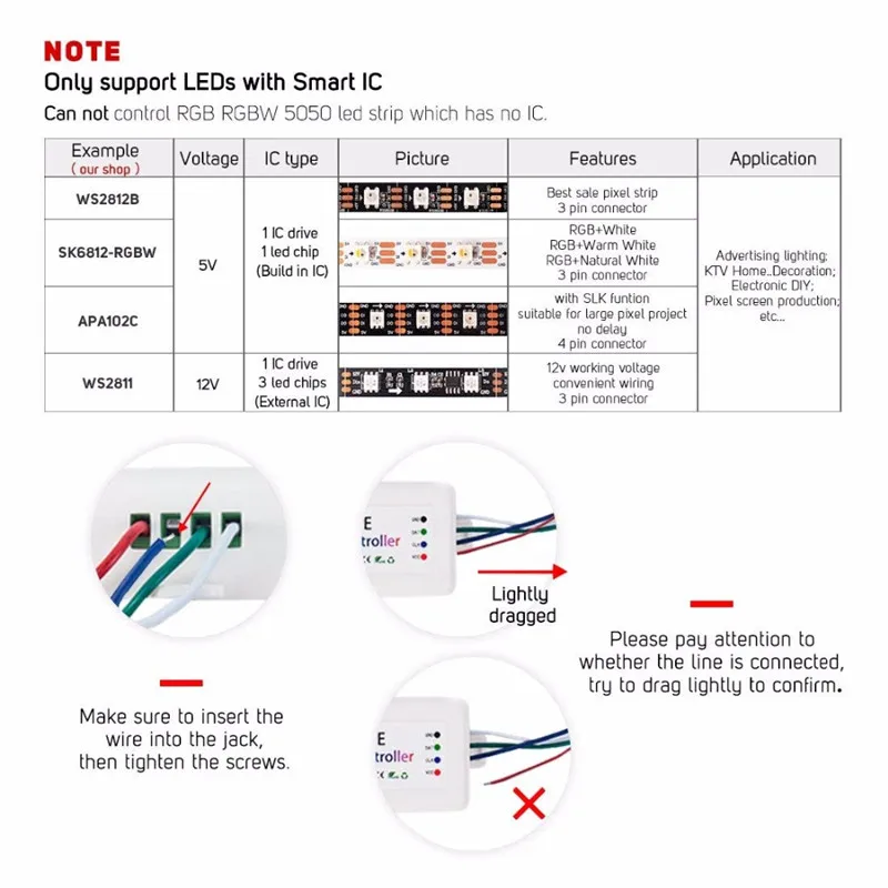 SP105E беспроводной WS2811 WS2812B светодиодный музыкальный контроллер SP107E SK6812 RGB/RGBW APA102 SP110E WS2801 пикселей светодиоды Светодиодные полосы DC5V-24V