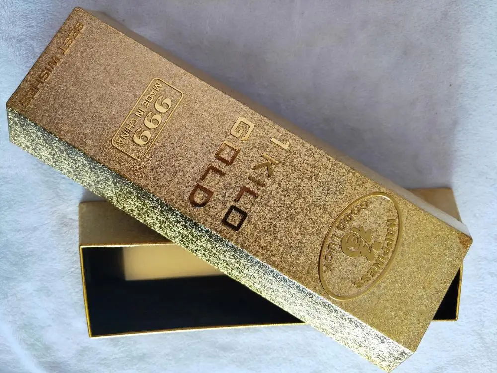 gold brick plastic gold-plated bar semi-finished  ingot paper tin foil paper worship  coins