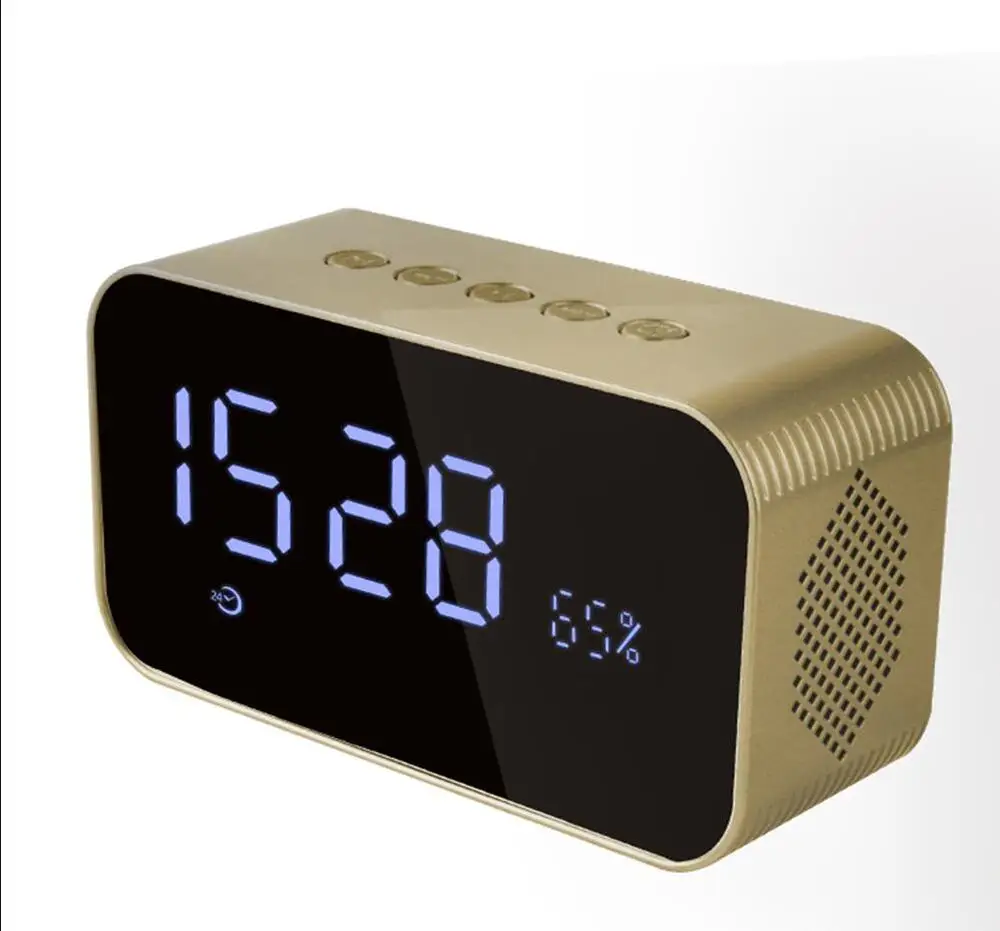 
Wholesale speaker Surround Sound Wireless Speaker Subwoofers FM Amplifier Radio Portable Alarm Clock Multifunction With LED Time 