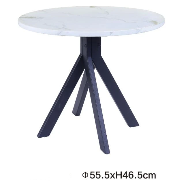 MDF tops coffee table and dining furniture plastic end table with iron feet