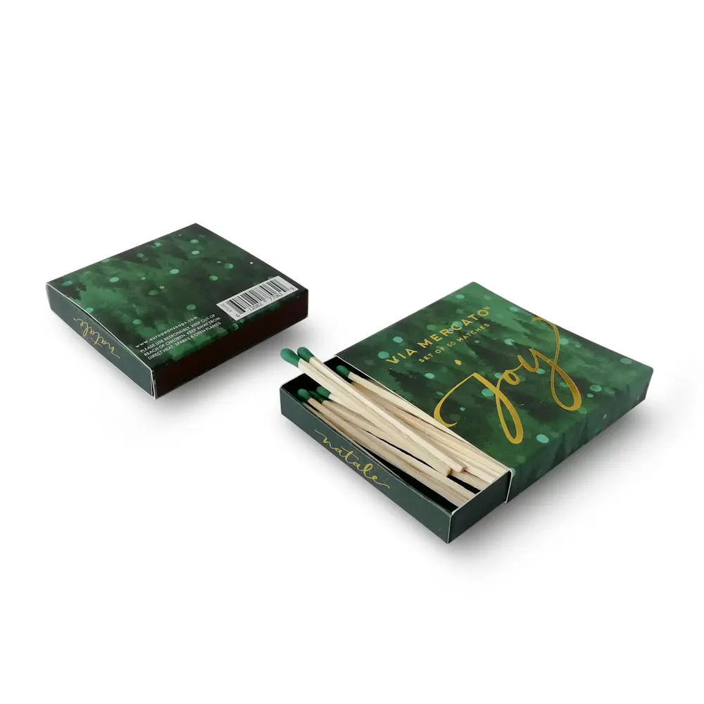 High quality gold foil safety matches candle matches wooden colorful matches