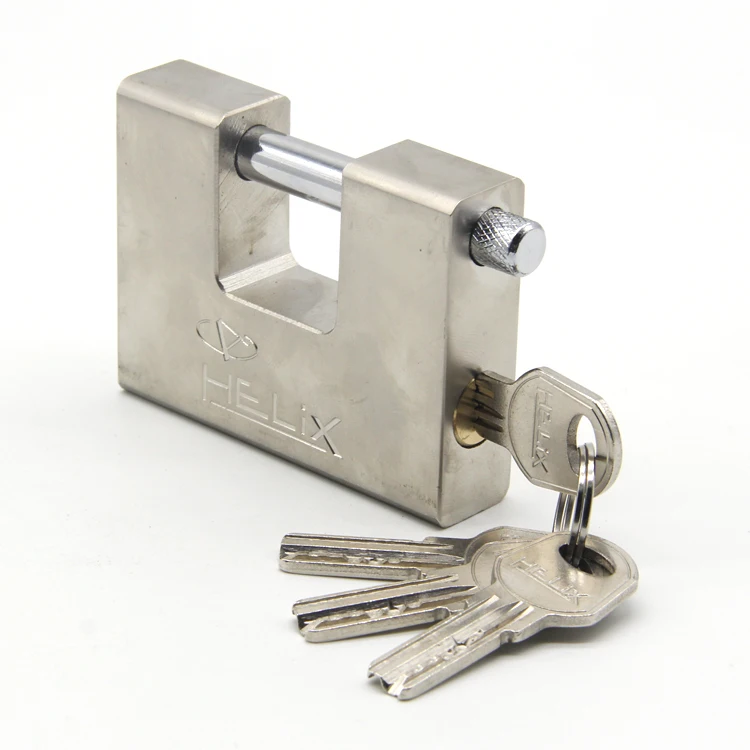 Steel shackle anti-rust customized logo safe hardened rectangular padlock with master key
