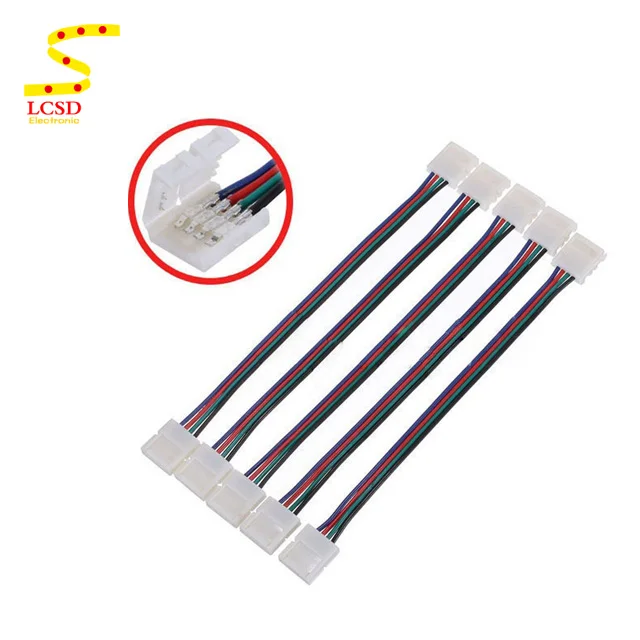 Бесплатная электронные компоненты, такие как двухконфорочная вафельница 10 мм 4 штифтов проволочный коннектор для светодиодной ленты rgb 5050