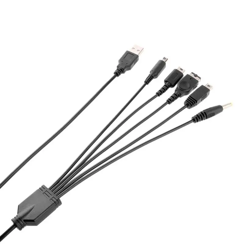 5 in 1 USB Game Charger Charging Cable 1.2m Cords Wire for Nintend NEW 3DS XL NDSLite NDSI LL WII U GBA PSP