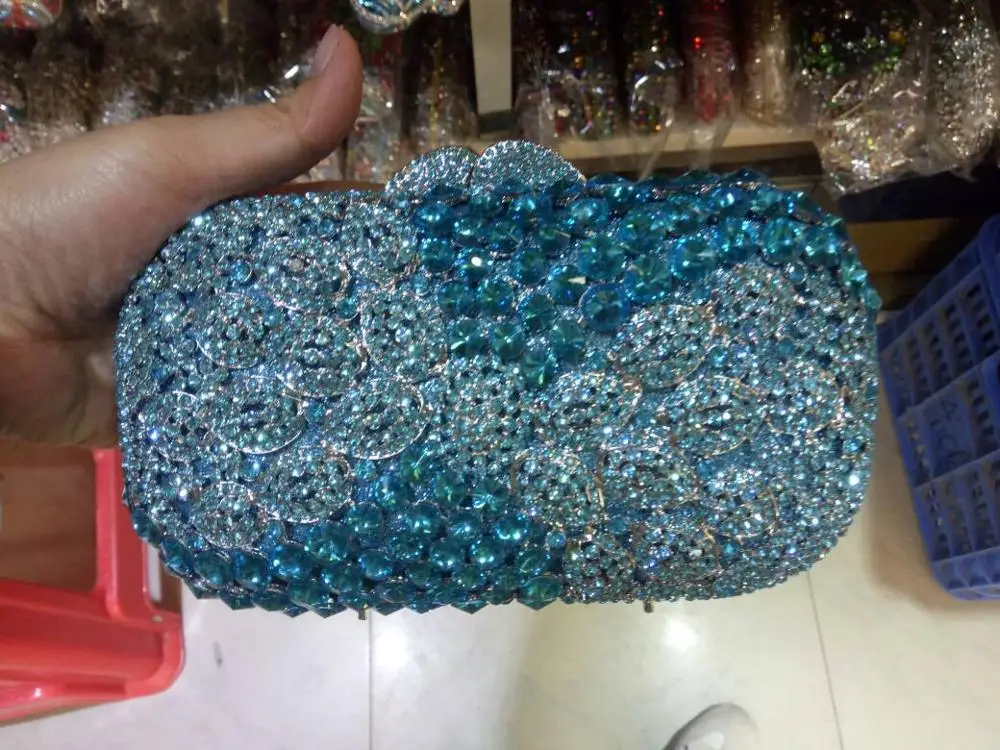 
DB577 crystal shoes and bag italian evening bags gold color 