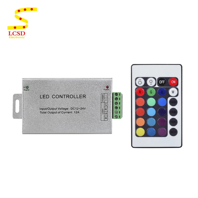DC12-24V 24Keys 12A IR Remote RGB Controller for RGB LED Strip