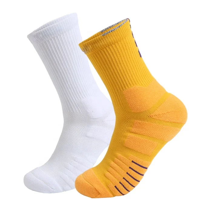 Wholesale custom top quality combed cotton basketball socks