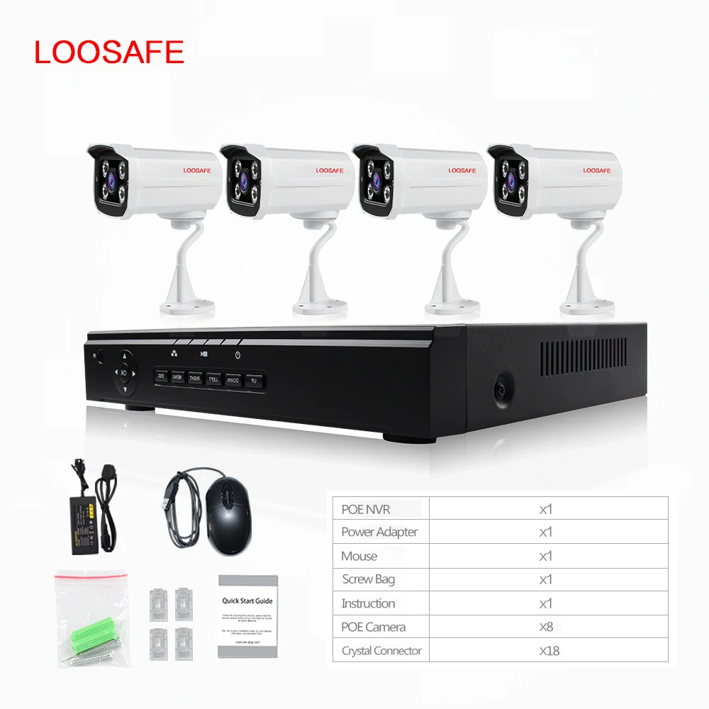 1.3MP 4 канала ONVIF PoE Система камера Max 6 ТБ HDD Камеры Видеонаблюдения PoE NVR комплект для небольшой супермаркет