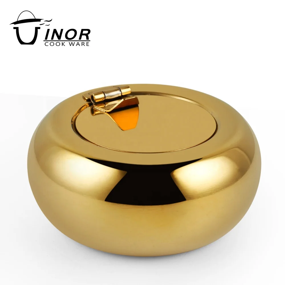 custom large capacity metal ashtray with cigarette holder position