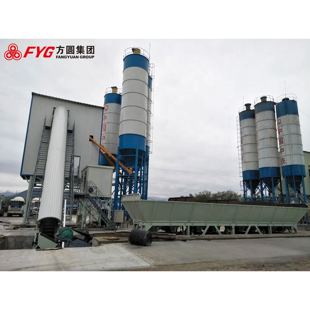 HZS120 mobile cement concrete mixing plant station