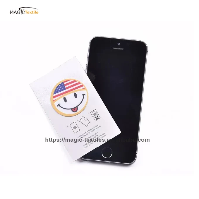 Free samples microfiber adhesive cell phone cleaner screen cleaning sticker