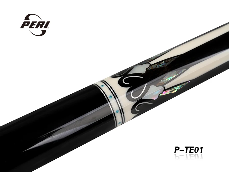 Hard maple and ebony inlay P-TE01 billiard cue stick with cue cleaner