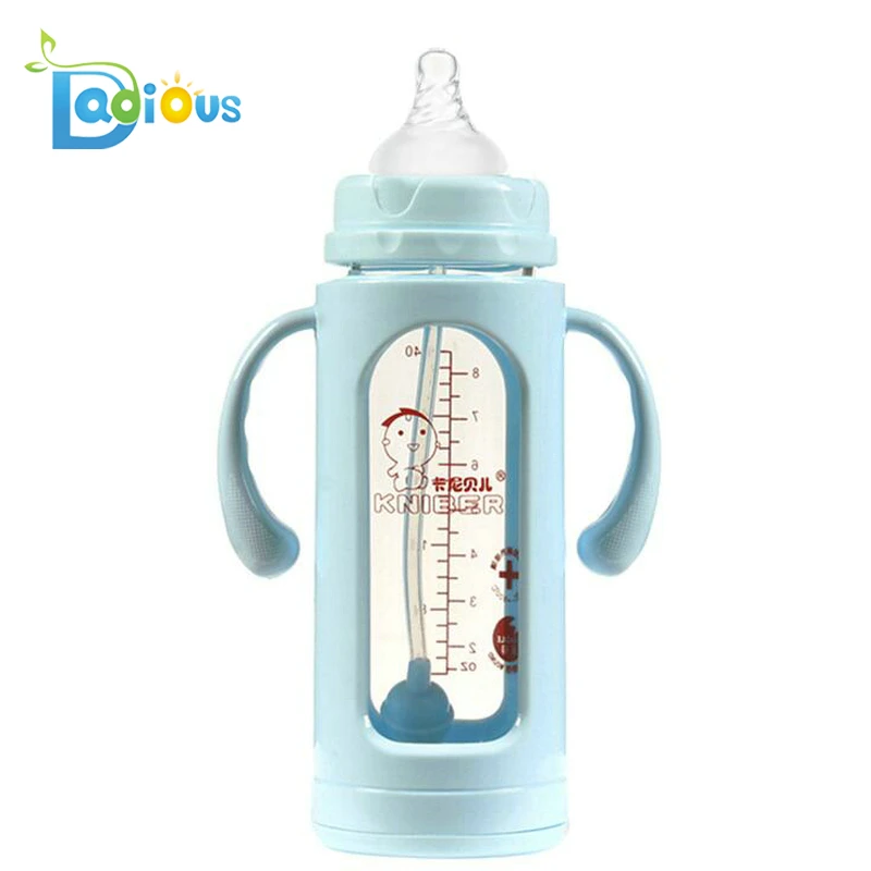 ABDL 180ml&240ml Five Soild Color Glass Adult Baby Feeding Bottle