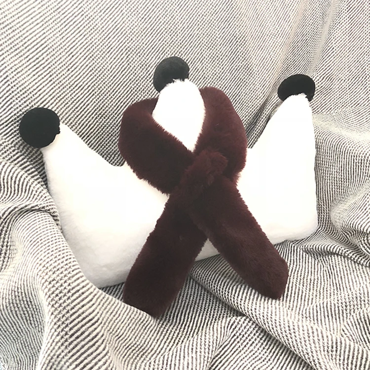 Современный стиль искусственного меха кролика Зимние теплые шеи шарф