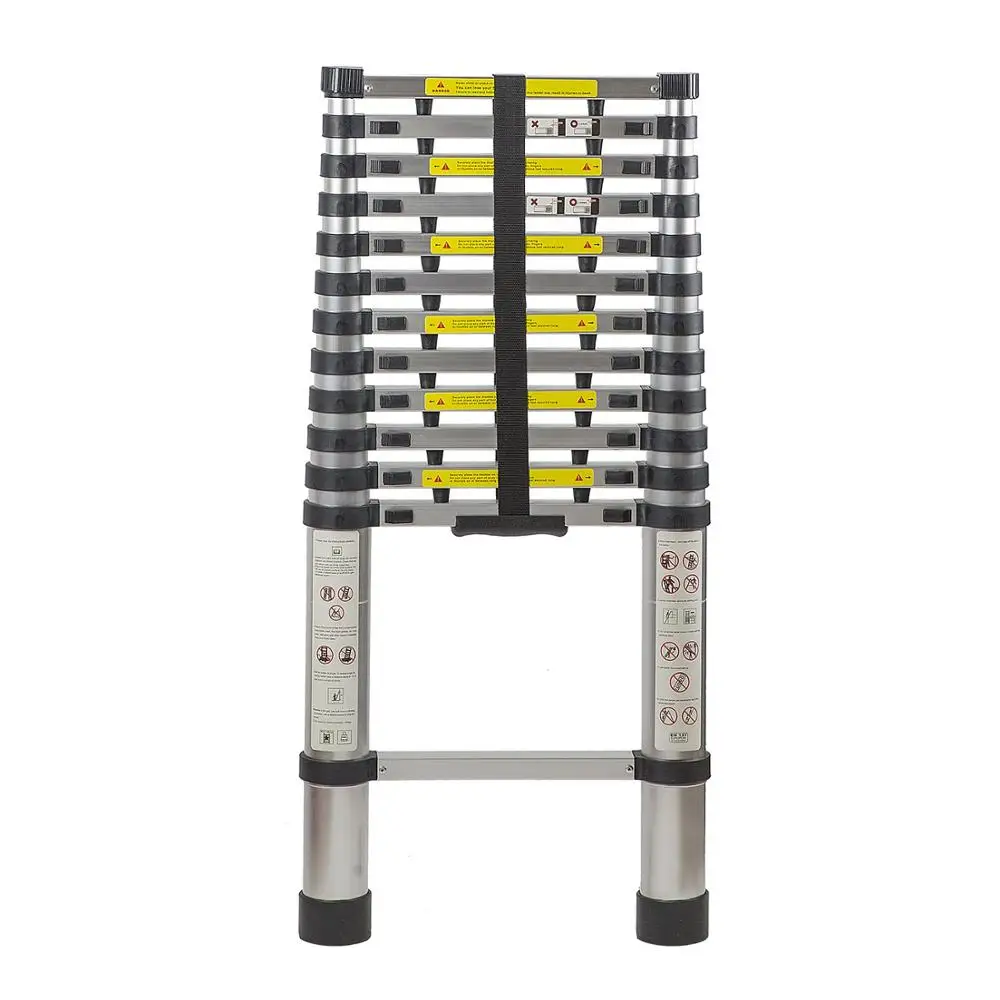 12.5 Ft Telescopic Aluminum Portable Ladder With Finger Protection