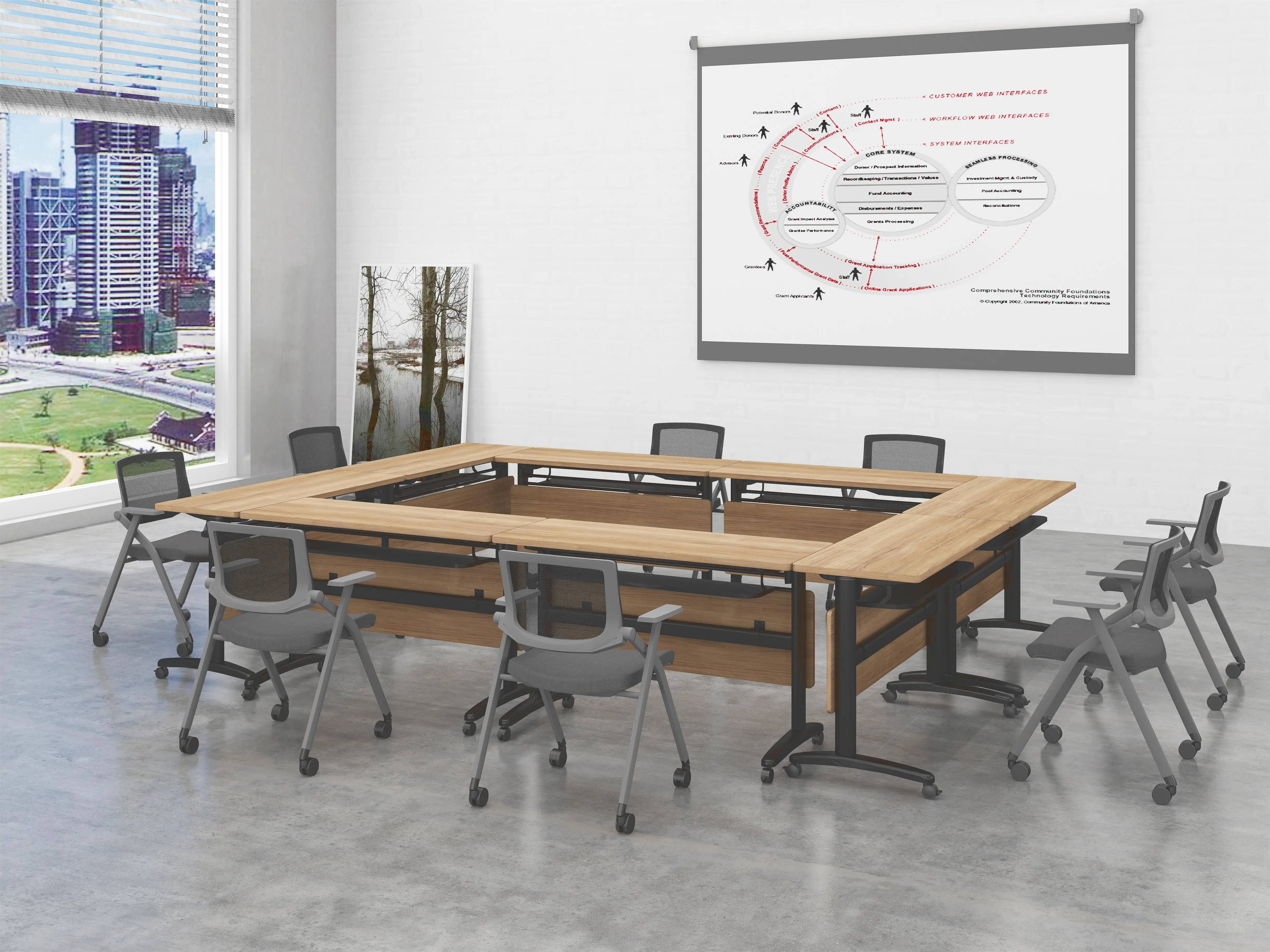 
Modern designed folding training table conference table for office and school 