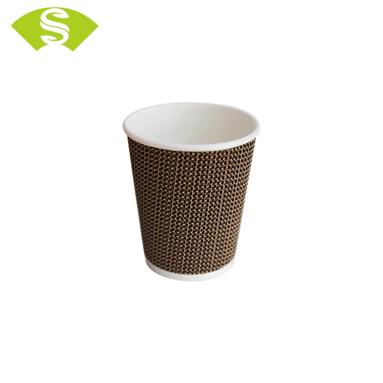 
Heat proof lattice double wall coffee paper cup disposable 