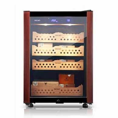 
Fan cooling cedar shelves SICAO electronic 500 small Cigar showcase humidifier refrigerated fridge case humidor cabinet cellars 