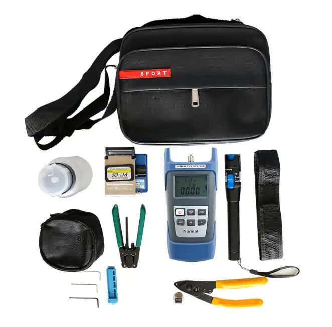 Fiber optic FTTH/FTTx Testing Tool Kits with VFL Power Meter and FIber Cleaver