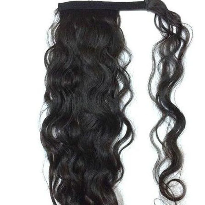 
Factory wholesale 22Inch 100% brazilian unprocessed hair extension body wave ponytail human hair extensions for black women 