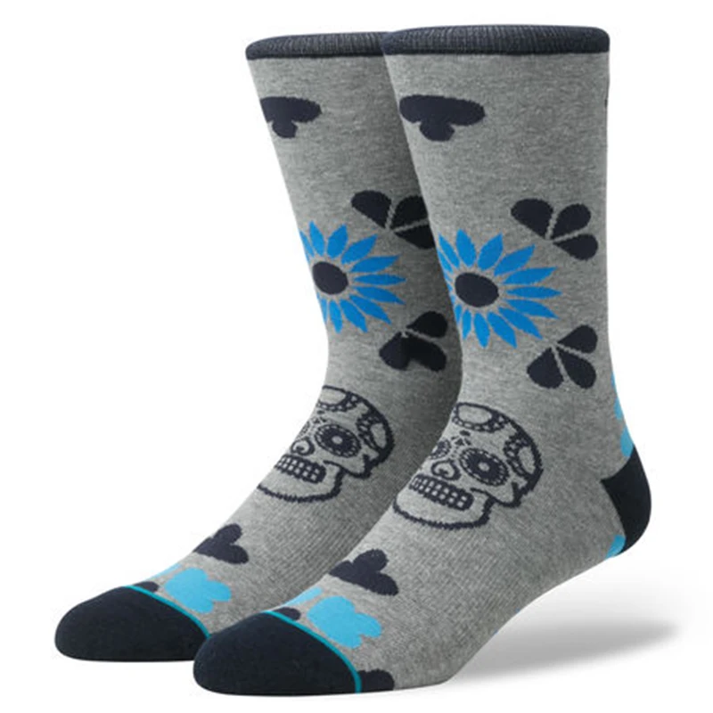 Оптовая продажа серый подсолнечника узор Экипаж пользовательские Корея Носок №