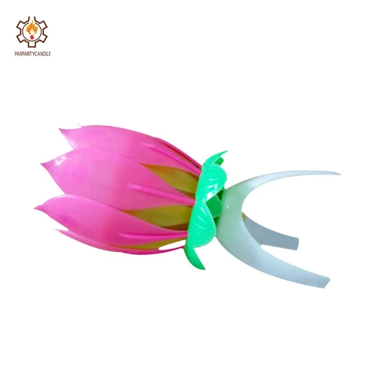 Wholesale Happy Rose lotus Music flower birthday candle