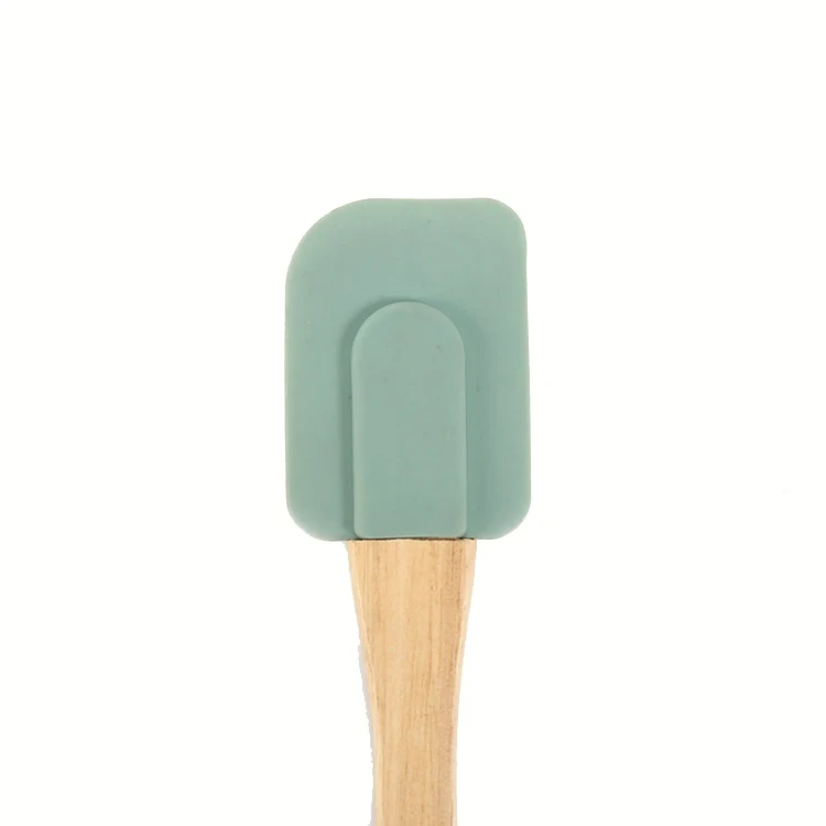 Heat Resistant Easy to Clean Food Grade Personalized Kitchen turner bread baking baker Silicone Spatula with wooden handle