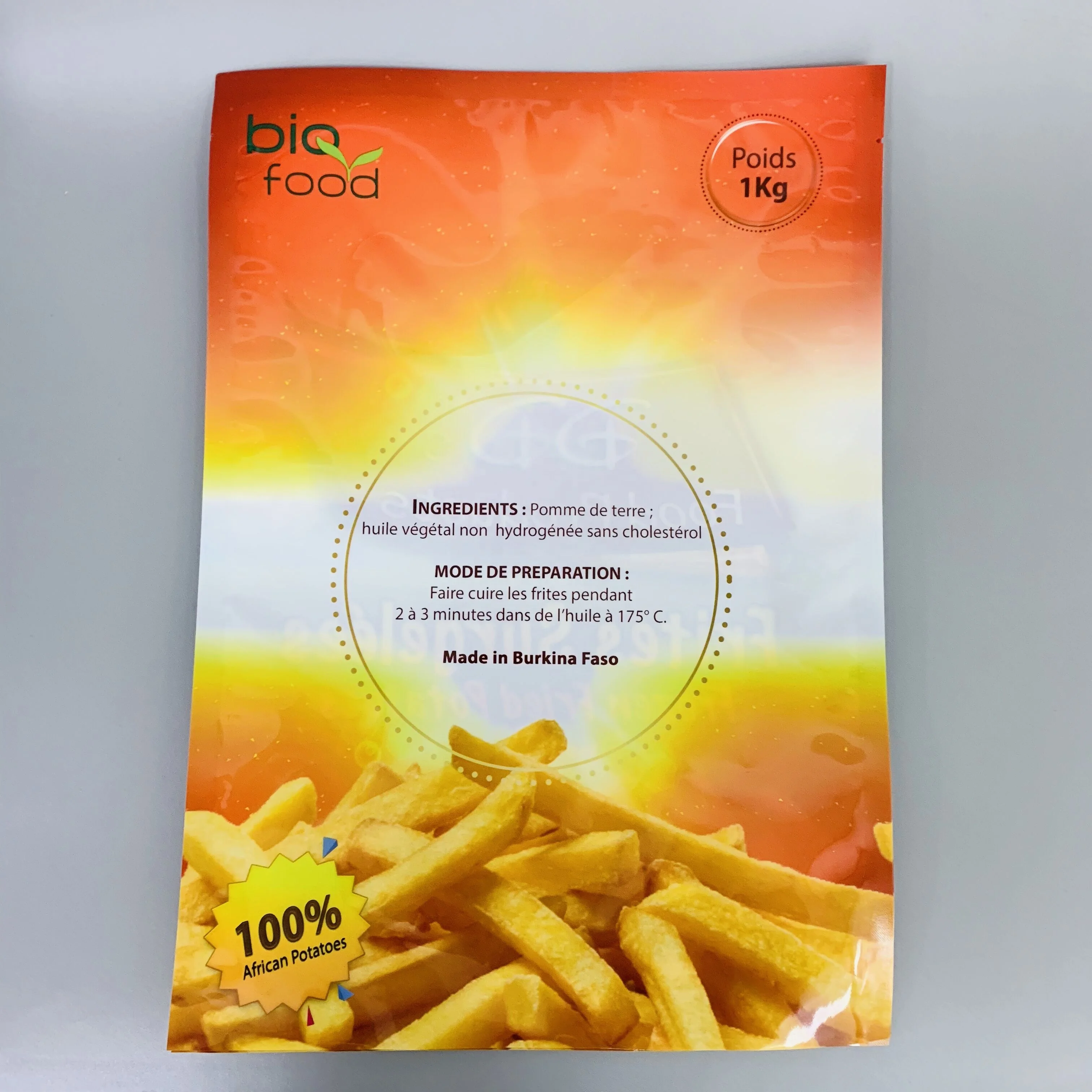 wholesale custom plastic 3 side seal packaging pouch vacuum food storage bag of frozen french fries