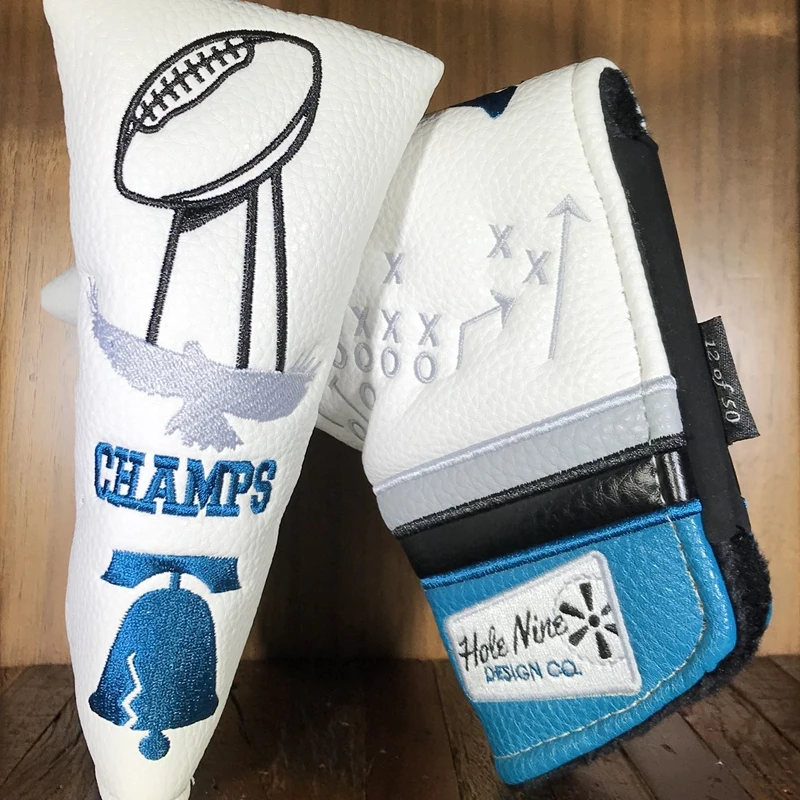 
Limited edition faux leather golf club putter head covers with custom embroider logo 