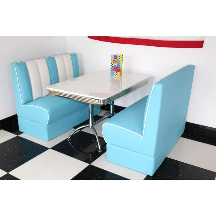 high back button tufted sofa booth PU leather restaurant banquet booth (FOH-CK49)