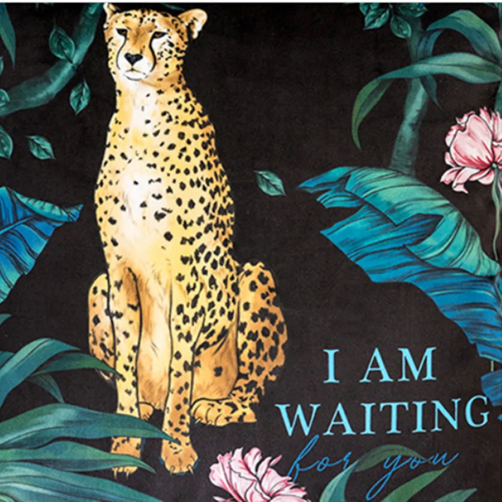 American style Forest Restaurant Sofa Square Cushion Short Furry Comfortable Leopard Pillow Cover with tassels(BY12-B10016)