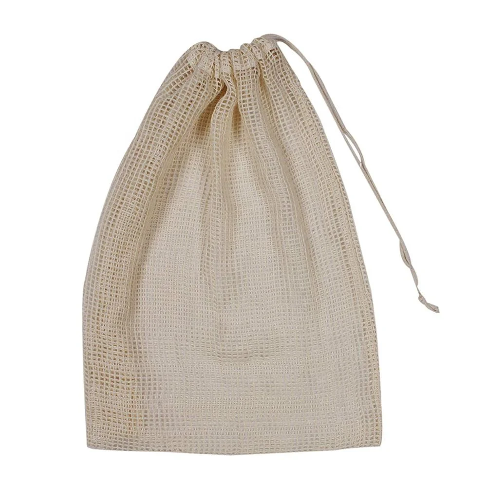 Reusable Produce Bags | Organic Cotton Mesh | Recyclable | Machine Washable | Tare Weight on Label | Double-Stitched Seams