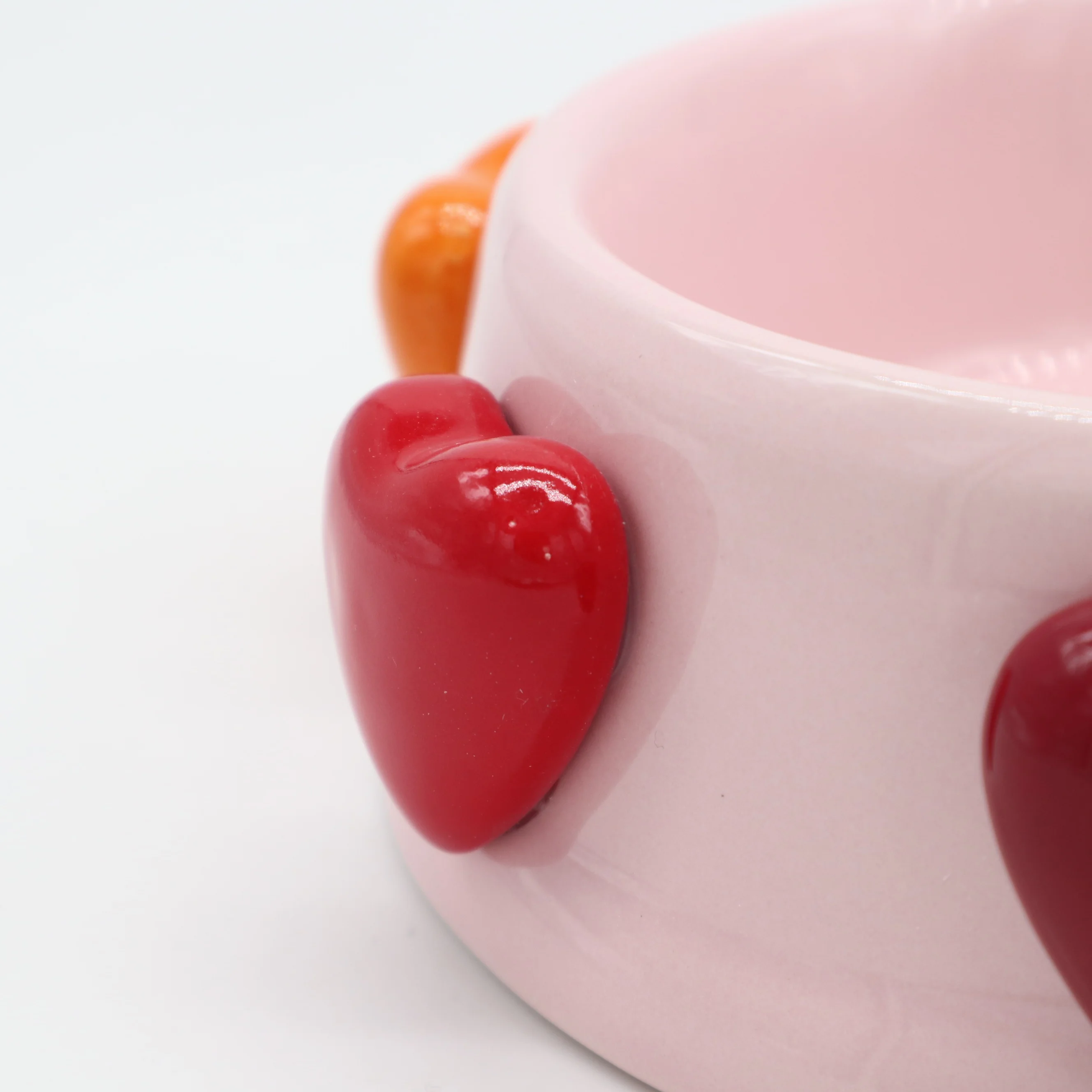 
Heart creative ceramic feeding dog bowl 