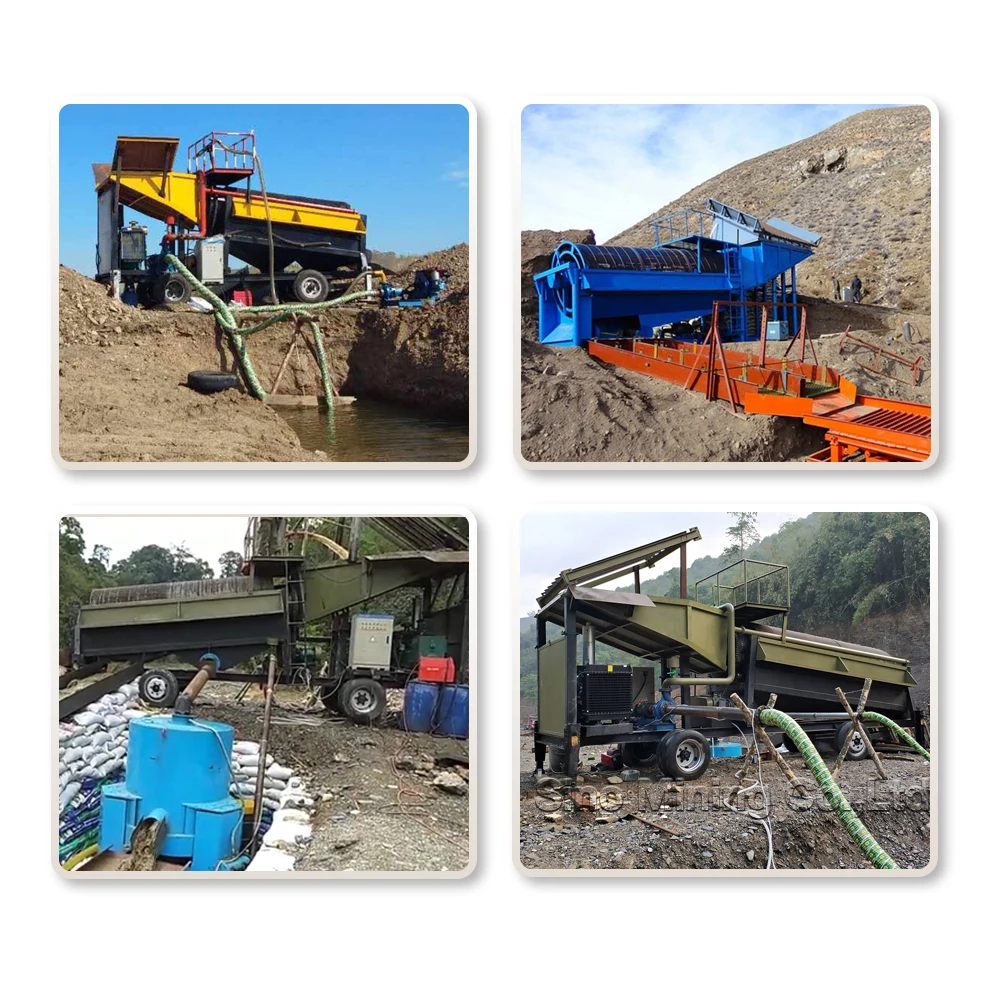 Mobile Gold Trommel Wash Plant With Sluice Box For Sale