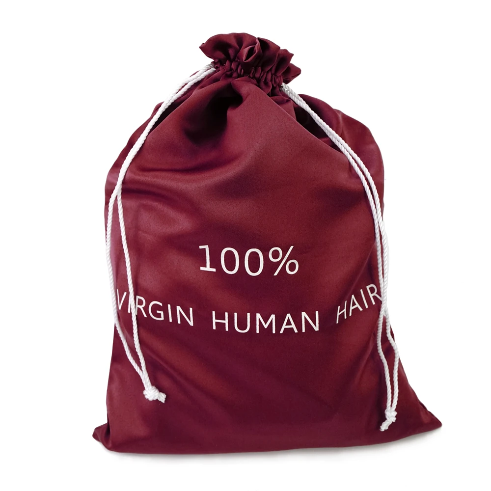 Wholesale Cheap custom top selling hair extension packaging satin bag for wigs