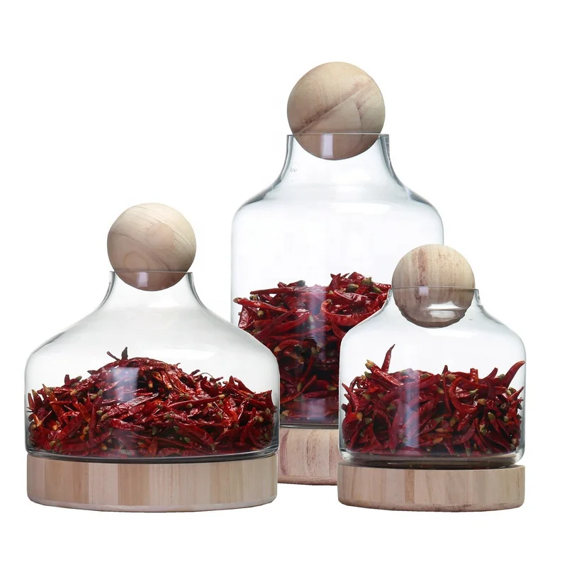 
High Quality Borosilicate Glass Bell Cloche and Glass Dome with Wooden Base flower vase glass 