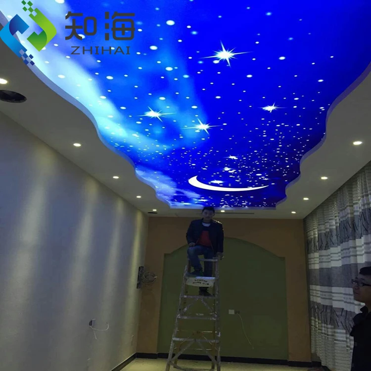 ZHIHAI Custom Waterproof Modern Pop False Designs for Hall Outer Space UV Print 3D PVC Ceiling Panel