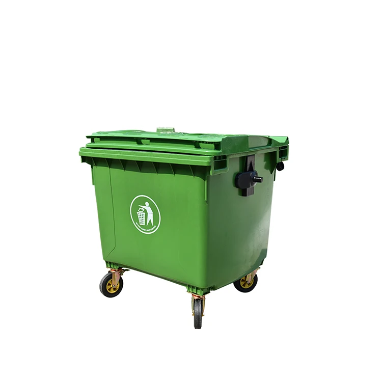 Plastic 1100 liter mobile waste bin outdoor dusbin garbage bin