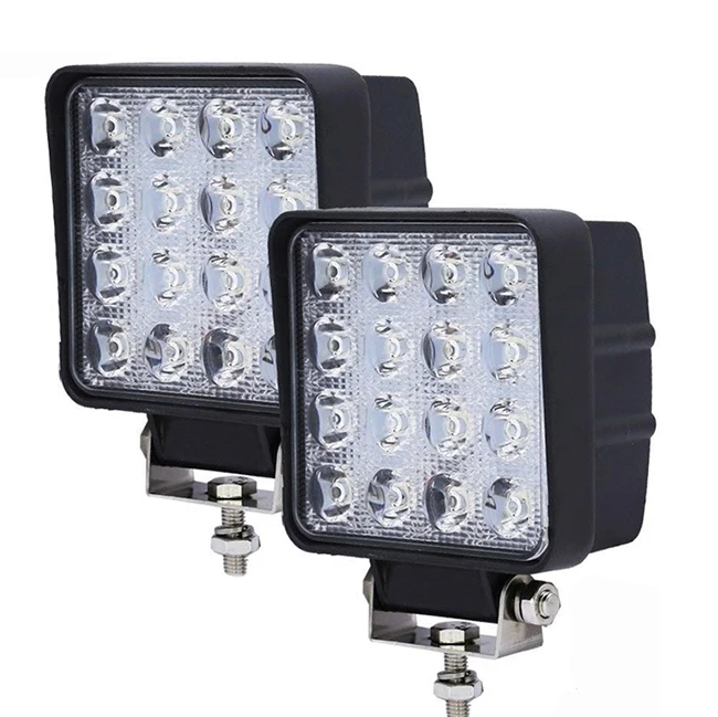 Others Car Light Accessories IP65 Waterproof Super Bright Square 24V 12V 48W 4 Inch Vehicle Car LED Work Lights