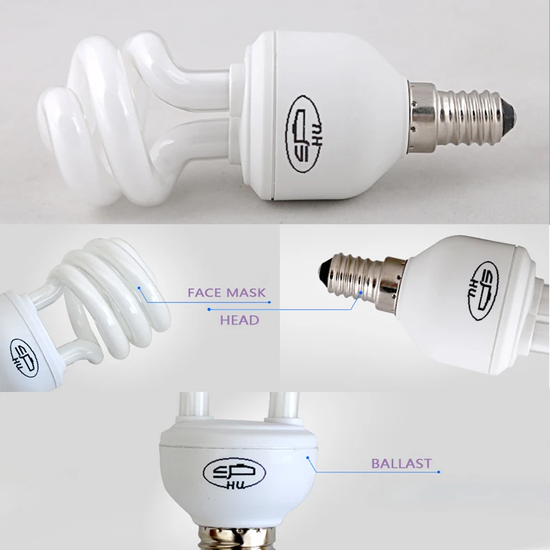 Free sample in stock 220V  2U E14 8W 11W Spiral Compact Fluorescent Lamp Energy Saving bulb