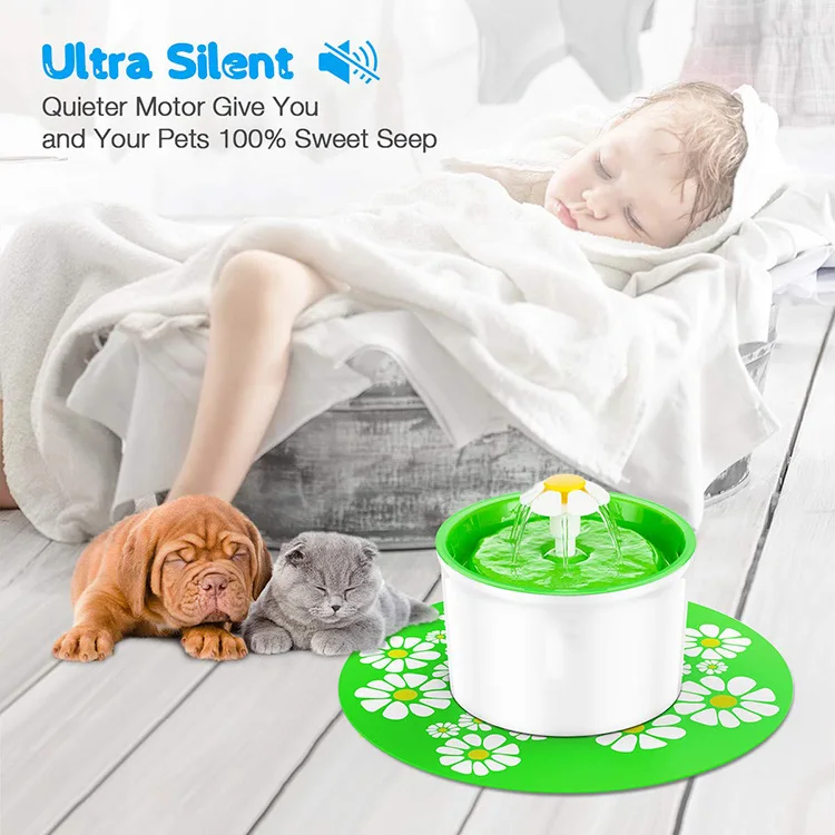 Best Selling Products Pet Supplies Durable Colors Round Flower Shape Water Drinking Basin Automatic Electric Dog Cat Fountain
