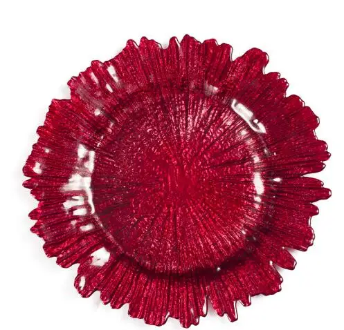 wholesale cheap fancy reef silver gold plastic wedding charger plates