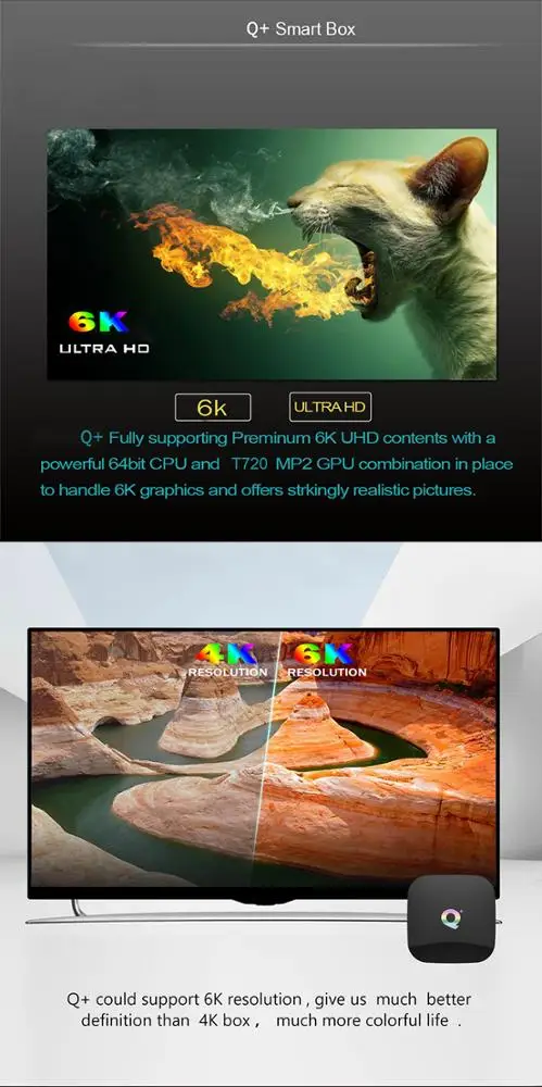Android tv box Q Plus 2G+16G Hot Selling H6 Q+ 2GB 16GB EMMC Android TV box IPTV Android 9.0 Smart TV Box